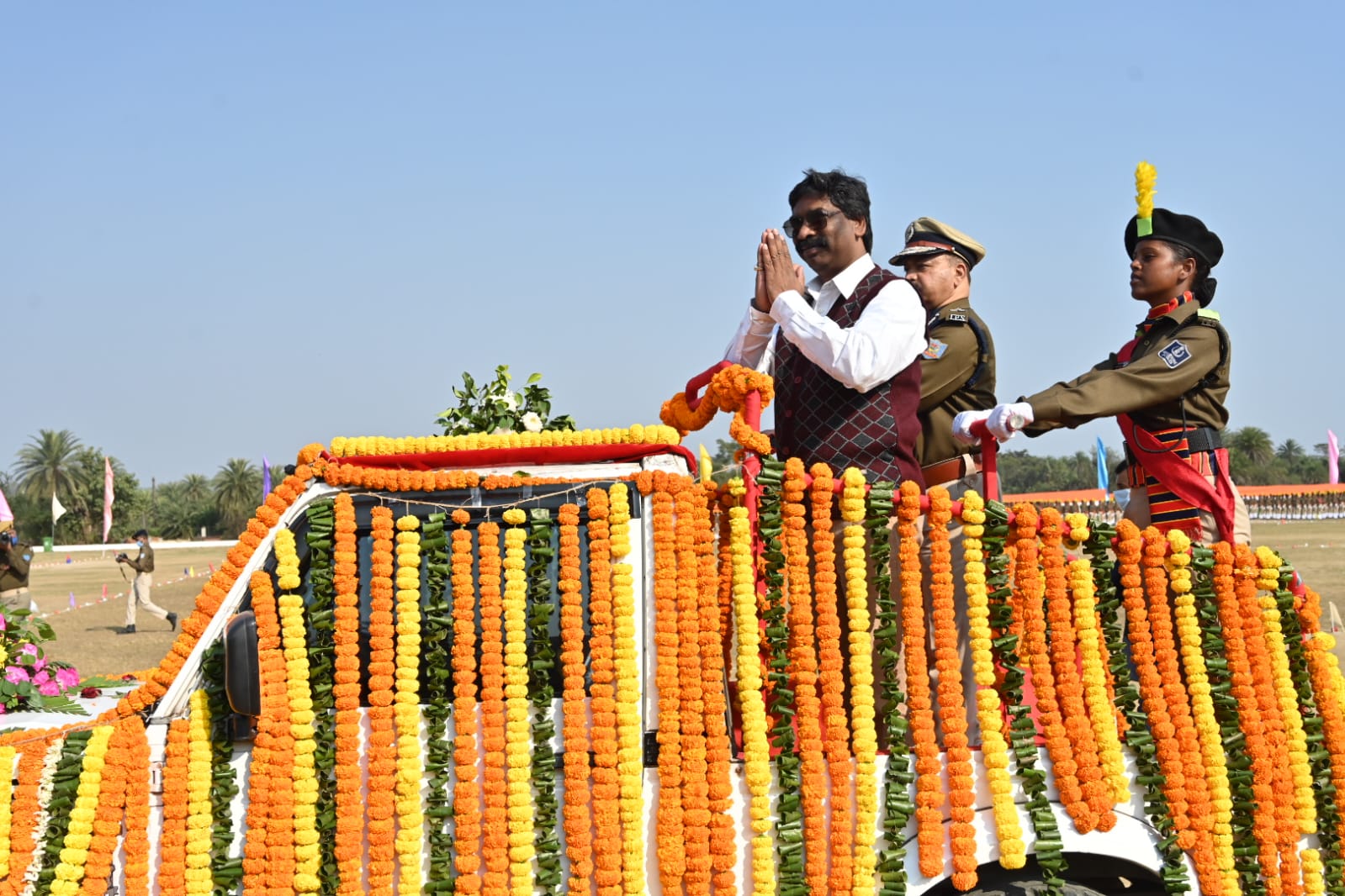 Chief Minister Mr. Hemant Soren attended the passing out parade of IRB 1 to 5 at CTC, Musabani